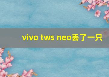 vivo tws neo丢了一只